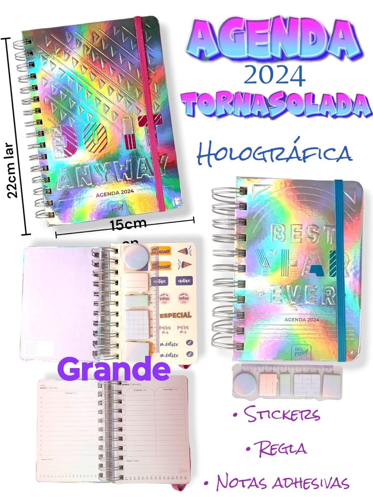 AGENDA 2024 TORNASOLADA HOLOGRAFICA GRANDE